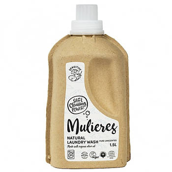 Mulieres Pure Unscented - Vloeibaar Wasmiddel - 1,5 liter - Olijfolie based - Gevoelige huid geschikt - Veganisch