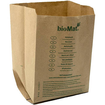 BioMat Composteerbare Papieren Zakken - 50 x 10 liter - Composteerbaar - Hernieuwbaar - Scheurvast