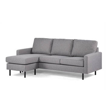 Giga Meubel - Chaise Longue Bank - Grijs Stof/Metaal - 3-Zits Links - Malmo