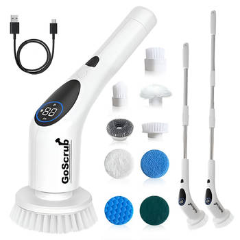 GoScrub® Cleaning King V2 - Elektrische Schoonmaakborstel – Schrobber - Schrobborstel - 9 opzetstukken