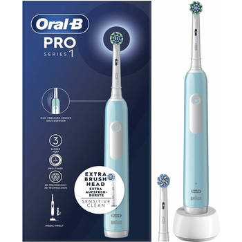 Oral-B Pro 1 - Oplaadbare Elektrische Tandenborstel - Met Drukregeling - Turquoise + Extra Opzetborstel