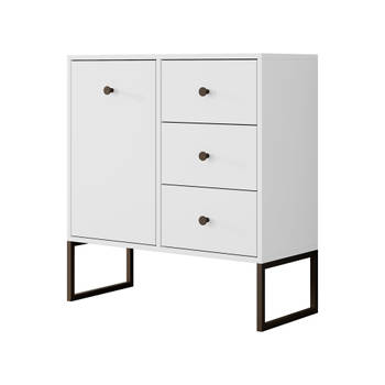 Meubella Dressoir Lyndall - Wit - 77 cm - Met lades