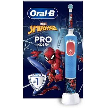 Oral-B Pro elektrische tandenborstel voor kinderen, 1 Marvel Spider-Man handvat, 1 opzetborstel, vanaf 3 jaar