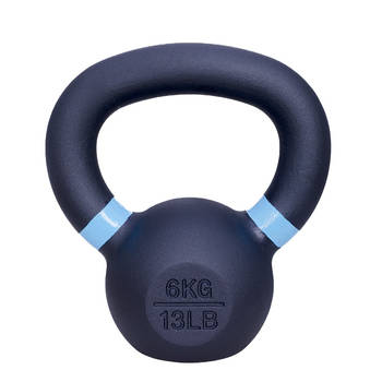 Kettlebell gietijzer - 6 kg - Zwart/Lichtblauw