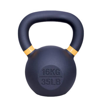 Kettlebell gietijzer - 16 kg - Zwart/Geel