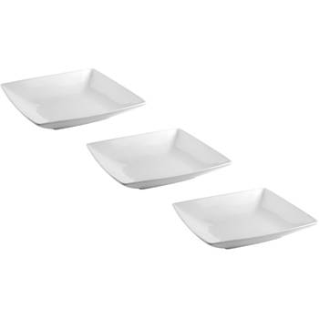 BonBistro Diep Bord Yong Squito 22 x 22 cm - Wit - 3 stuks