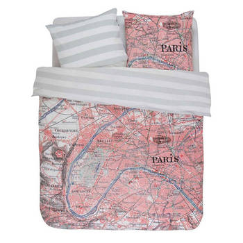 Covers & Co dekbedovertrek Paris Citymap - Multi - Lits-jumeaux 240x200/220 cm