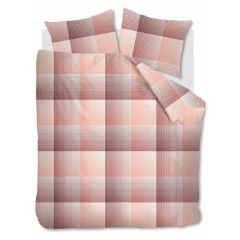 Beddinghouse Flanel dekbedovertrek Graham - Koraal - 1-Persoons 140x200/220 cm