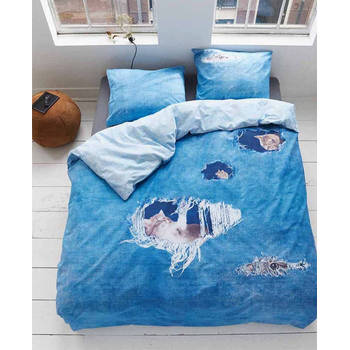 Covers & Co dekbedovertrek Ripped Jeans - Blauw - Lits-jumeaux 240x200/220 cm