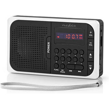 FM-radio 3,6 W USB-poort & microSD-kaartsleuf Zwart / wit