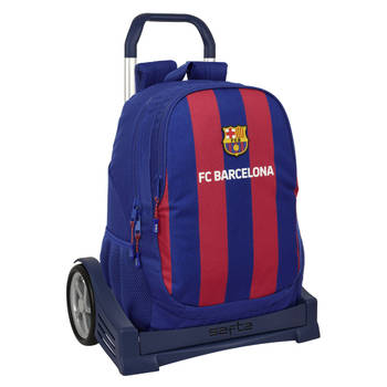 Schoolrugzak met Wielen F.C. Barcelona 24/25 Kastanjebruin Marineblauw 32 x 44 x 16 cm