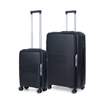 TravelZ Swinger Kofferset 2-delig- Handbagage 55cm + 78 grote koffer - TSA-slot - Zwart