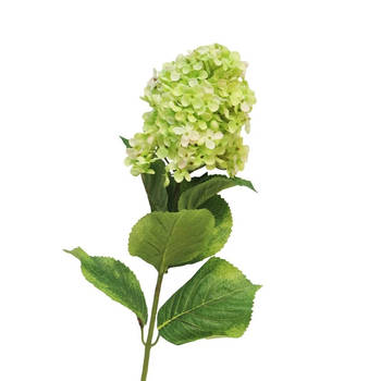 Bellatio Design Kunstbloem Pluimhortensia/hydrangea XL - 85 cm - lichtgroen - kunst zijdebloem - Kunstbloemen