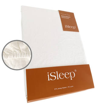 iSleep Hoeslaken Jersey Lycra - 180/200x200/220 cm - Wit