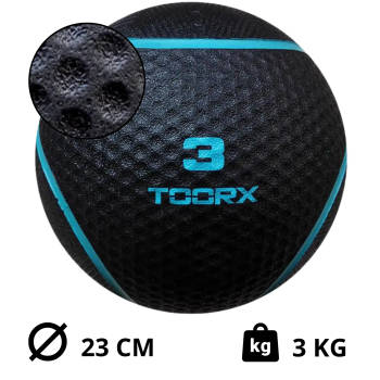 Toorx Fitness Medicine Ball 1 - 6 kg Full Black 3 kg - Blauw