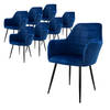 Set van 6 Eetkamerstoelen Donkerblauw