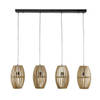 Giga Meubel - Hanglamp Naturel Mangohout - 4-Lichts - 135x25x150cm