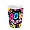 Fiestas Guirca Foute 80s party feestbekertjes - 6x - karton - 240 ml - Jaren 80 thema feestversiering - Feestbekertjes