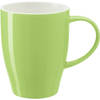 Bellatio Design Koffie mokken/bekers Paris - 1x - porselein - met oor - lime groen - 350 ml - Bekers