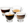 Vivalto Design Espresso koffie glazen met oor - set 4x stuks - transparant glas - 80 ml - Koffie- en theeglazen