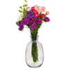 Giftdecor Bloemenvaas Crystal - luxe deco glas - grijs transparant - D21 x H36 cm - ovale bol vaas - Vazen