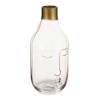 Giftdecor Bloemenvaas Crystal Face - luxe deco glas - roze transparant - D11 x H24 cm - gouden top - Vazen