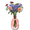 Giftdecor Bloemenvaas Crystal - luxe deco glas - rood transparant - D21 x H36 cm - ovale bol vaas - Vazen