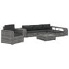 vidaXL 8-delige Loungeset met kussens poly rattan grijs