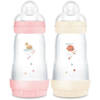 Set van 2 Babyflessen - MAM - Easy Start - Klassiek Anti-Koliek - 260 ml - Doorstroomsnelheid 2 spenen - Candy + Cotton