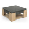 AUSTIN vierkante salontafel - Hamilton en Sidewalk eiken decor - L 80 x D 80 x H 37,2 cm - DEMEYERE