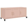 vidaXL Tv-meubel 100,5x39x43,5 cm koudgewalst staal roze
