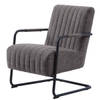Giga Living - Fauteuil Stof/Metaal Donkergrijs - Incl. Armleuning - Trout