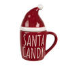 Clayre & Eef Mok Kerstmuts 300 ml Rood Keramiek SANTA CANDY Drinkbeker Rood Drinkbeker