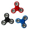 Fidget Hand Spinner - 7,3 cm - 3 kleuren - Zwart, Blauw, Rood - 3 Stuks