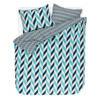 Esprit Flanel dekbedovertrek Criss Cross - Aqua - Lits-jumeaux 240x200/220 cm