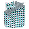 Esprit Flanel dekbedovertrek Criss Cross - Aqua - 2-Persoons 200x200/220 cm