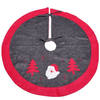 Kerstboomrok / Kerstboomkleed - Met Kerstman Print - 91 x 91 cm Grijs Rood