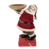 Clayre & Eef Kerstdecoratie Beeld Kerstman 26 cm Rood Kunststof Rood