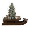 Clayre & Eef Kerstdecoratie Beeld Slee 20x8x17 cm Bruin Kunststof Bruin