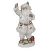 Clayre & Eef Kerstdecoratie Beeld Kerstman 31 cm Wit Kunststof Wit