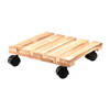 Kesper Plantenpot trolley - hout - lichtbruin - vierkant - 30 x 30 cm - max 100 kilo - Planten onderzetter