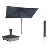 Kopu® Leon Parasol Rechthoek 150x250 cm - met Hoes en Voet - Grijs