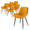 ML-Design Set van 6 Eetkamerstoelen Eetkamerstoel met Rugleuning en Armleuningen, Oker, Fluwelen Zitting, Metalen Poten,