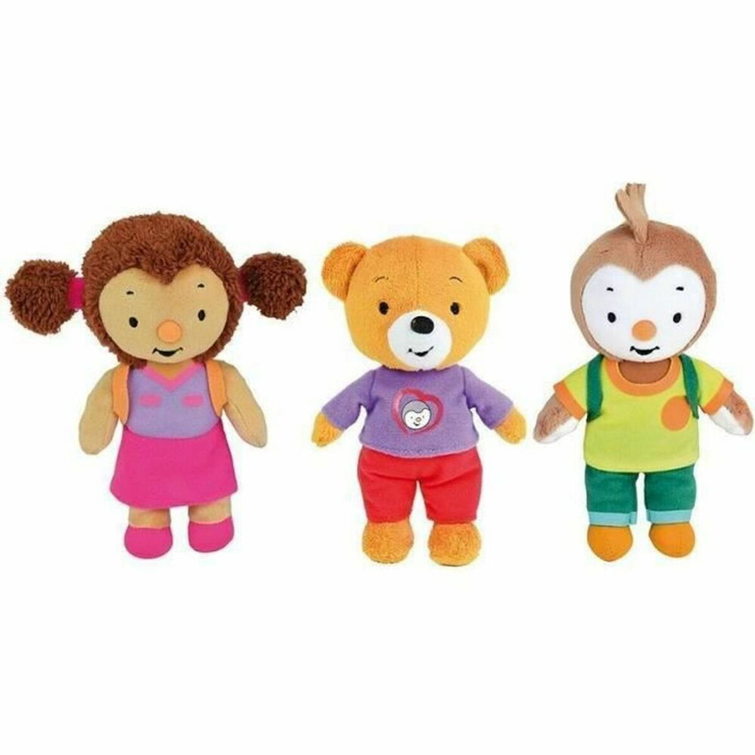 Set Poppen Jemini Lalou, Pilou & T'choupi 19 cm