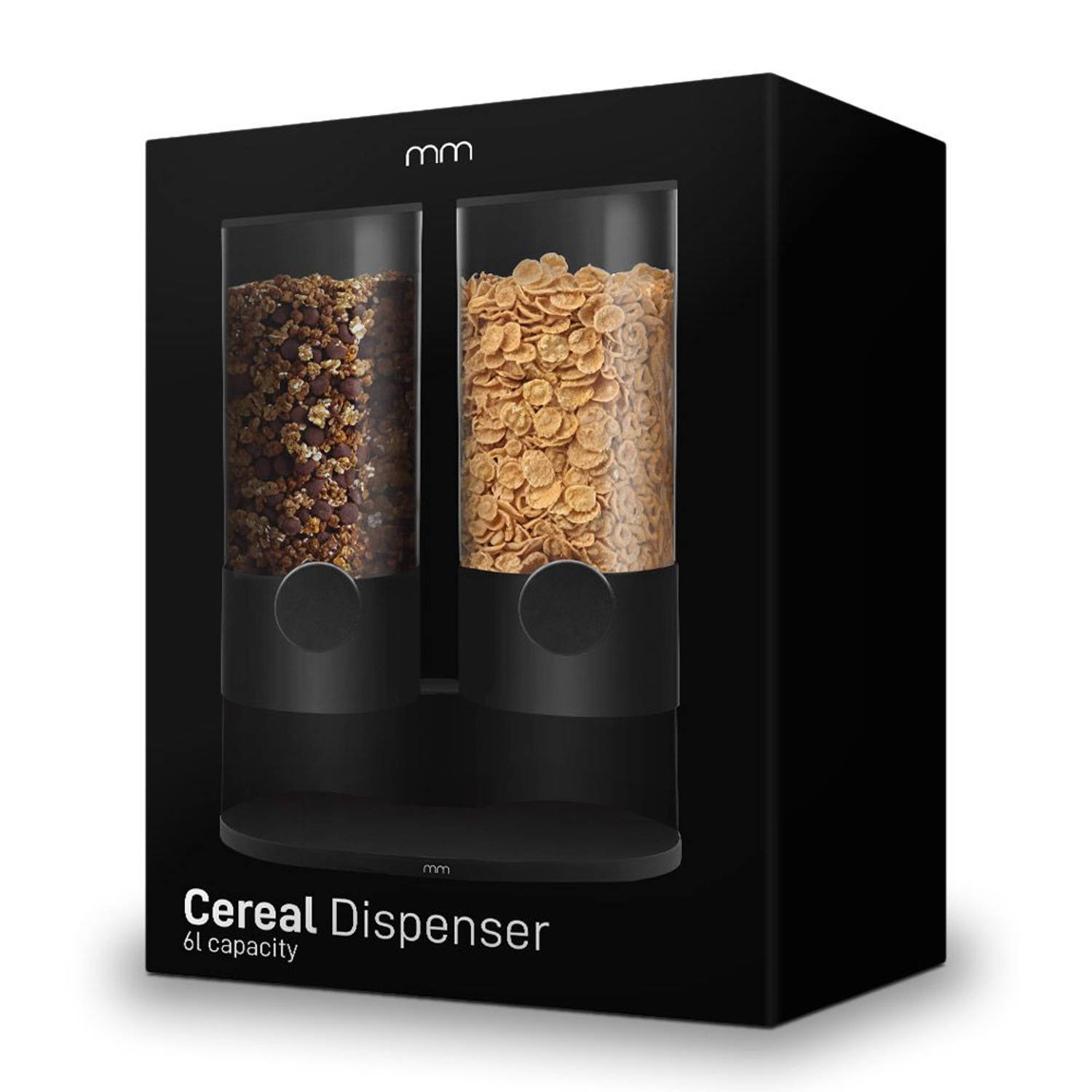 Cereal Dispenser - Makkelijk je schaal vullen - Zwart - 27,5 x 16 x 38,5 - Keuken accessoire - Cornflakes dispenser