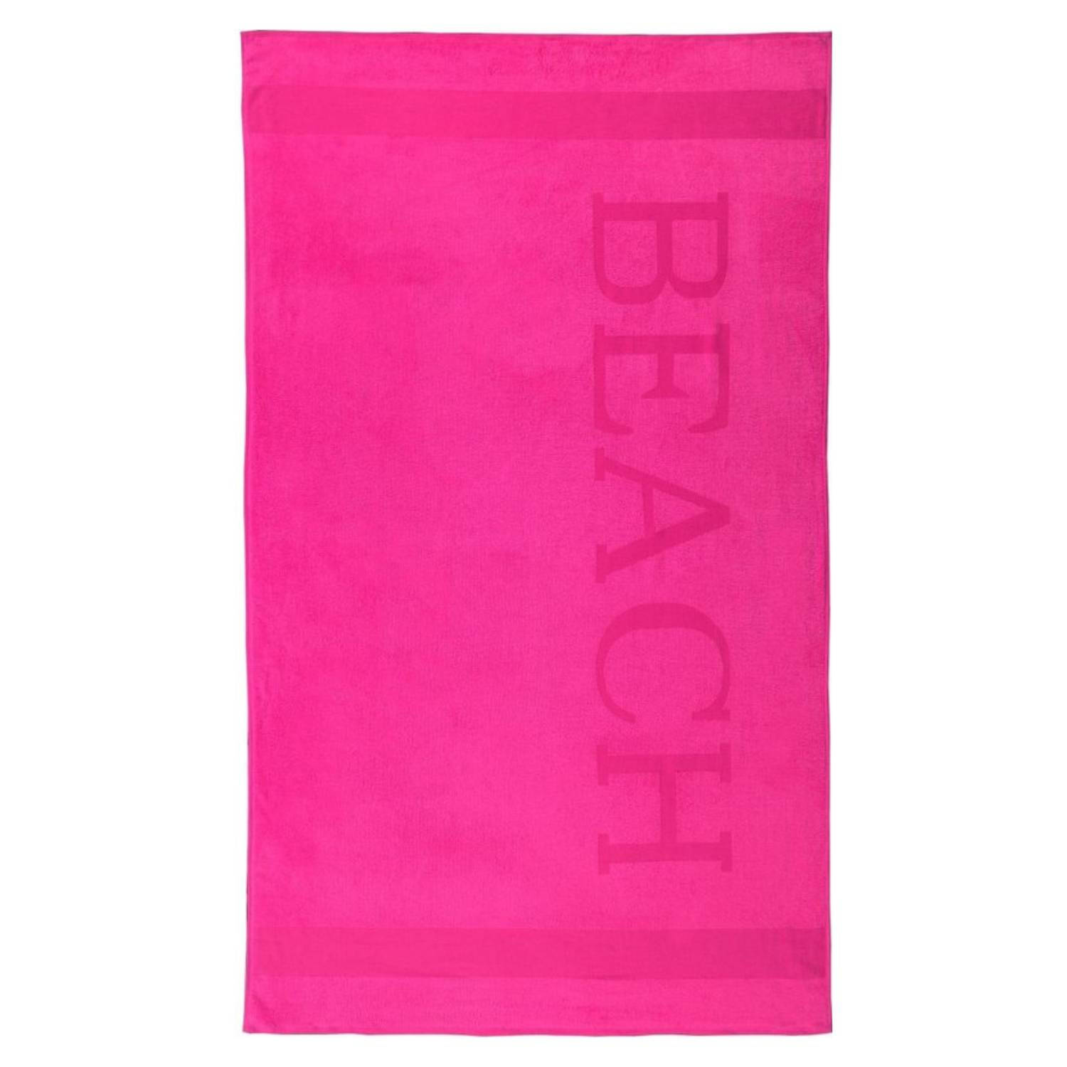 Droomtextiel® Beach Strandlaken xxl 100x200 cm - Fuchsia - 100% Zacht Katoen - Sterke Kwaliteit