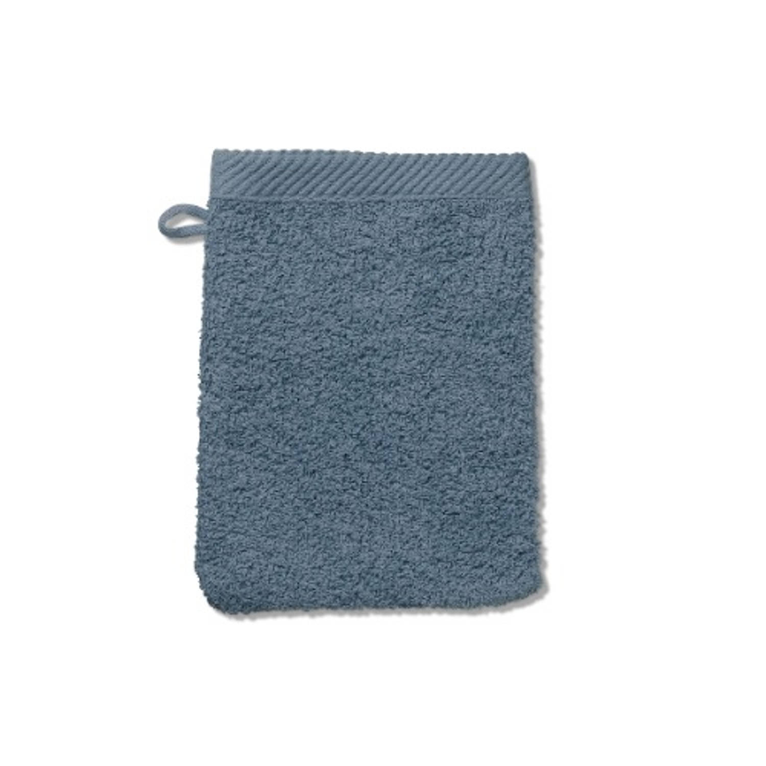 Kela Badkamer - Ladessa Washandje Smoke Blue 15x21 cm Set van 3 Stuks - Katoen - Blauw