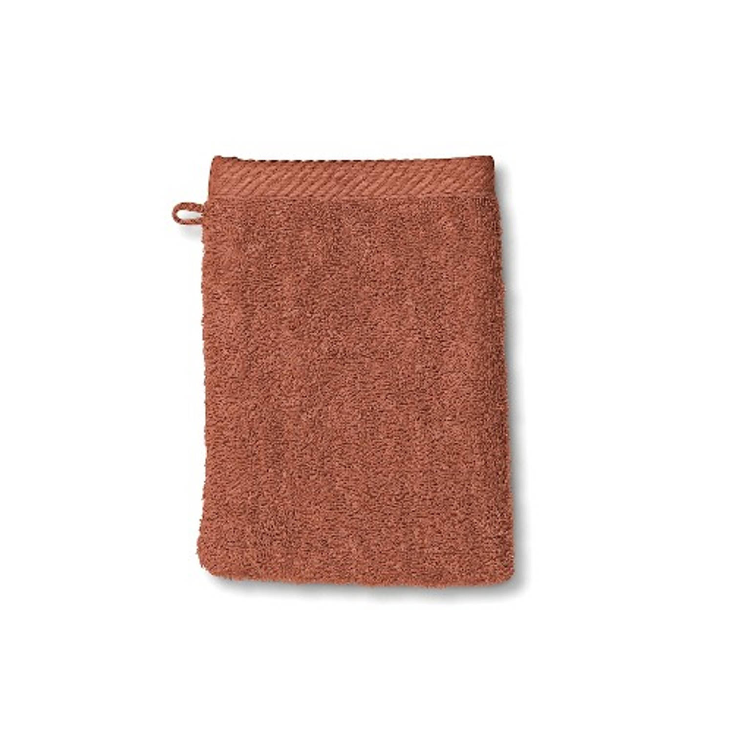 Kela Badkamer - Ladessa Washandje Rust Red 15x21 cm Set van 3 Stuks - Kunststof - Bruin