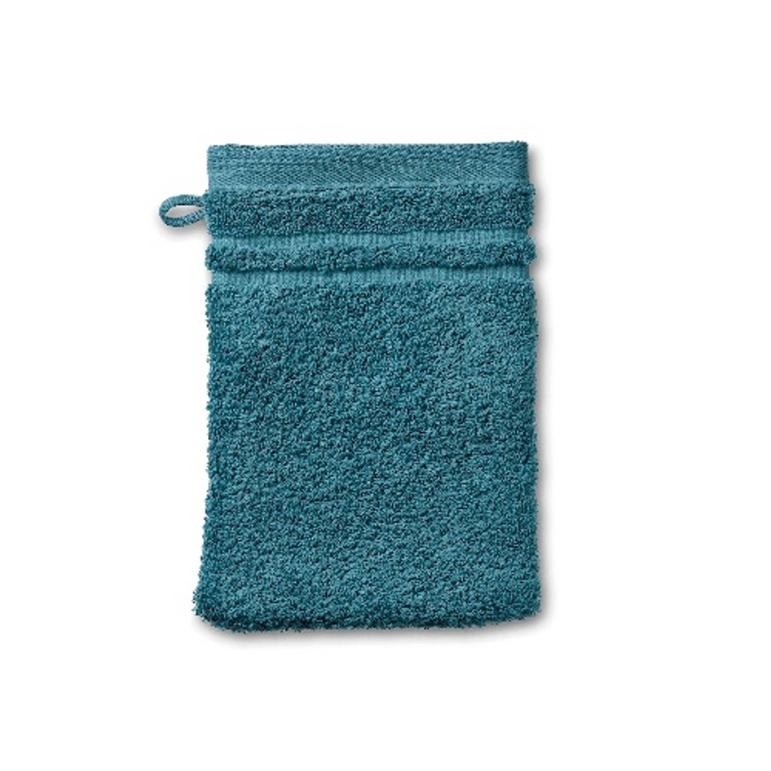 Kela Badkamer Leonora Washandje Teal Blue 15x21 cm Set van 3 Stuks