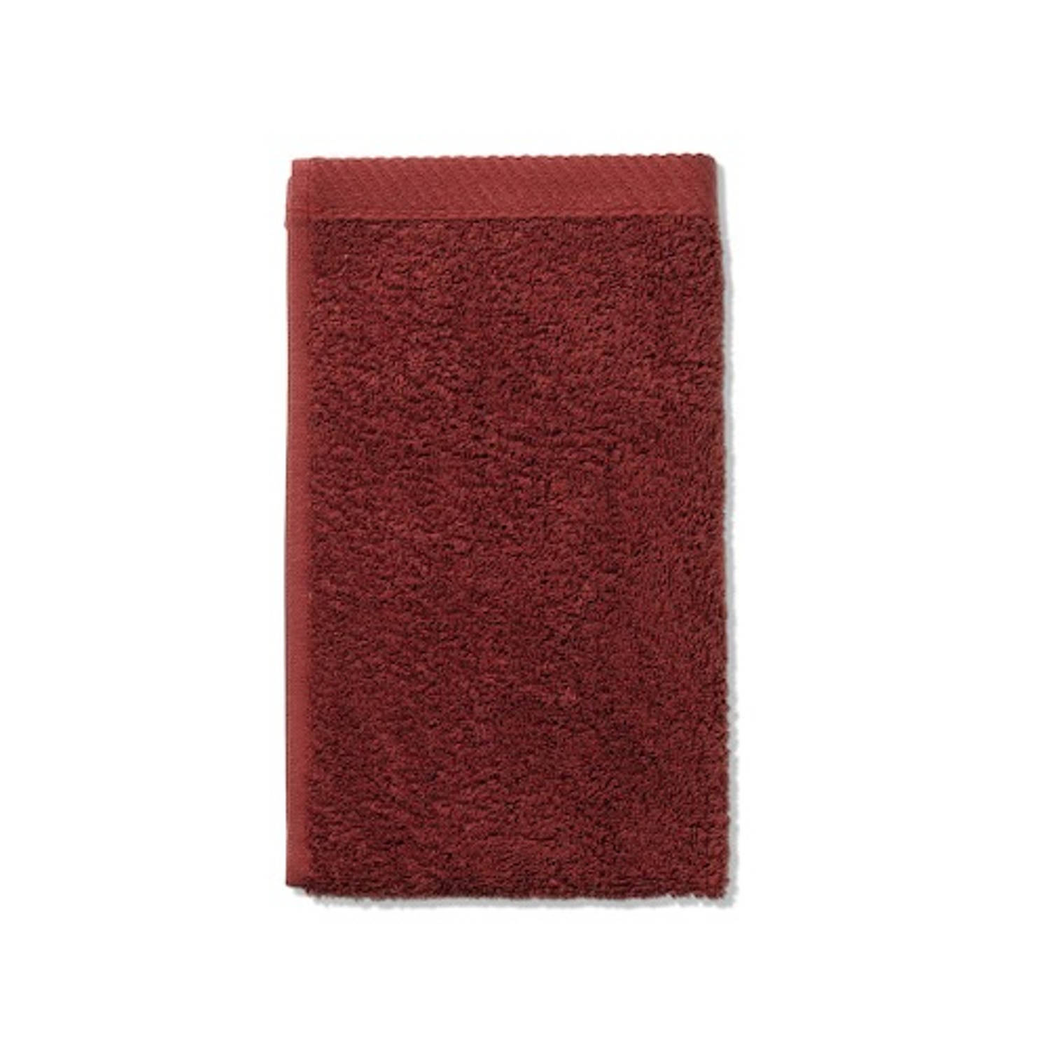 Kela Badkamer - Ladessa Gastendoek Rust Red 30x50 cm Set van 3 Stuks - Kunststof - Bruin